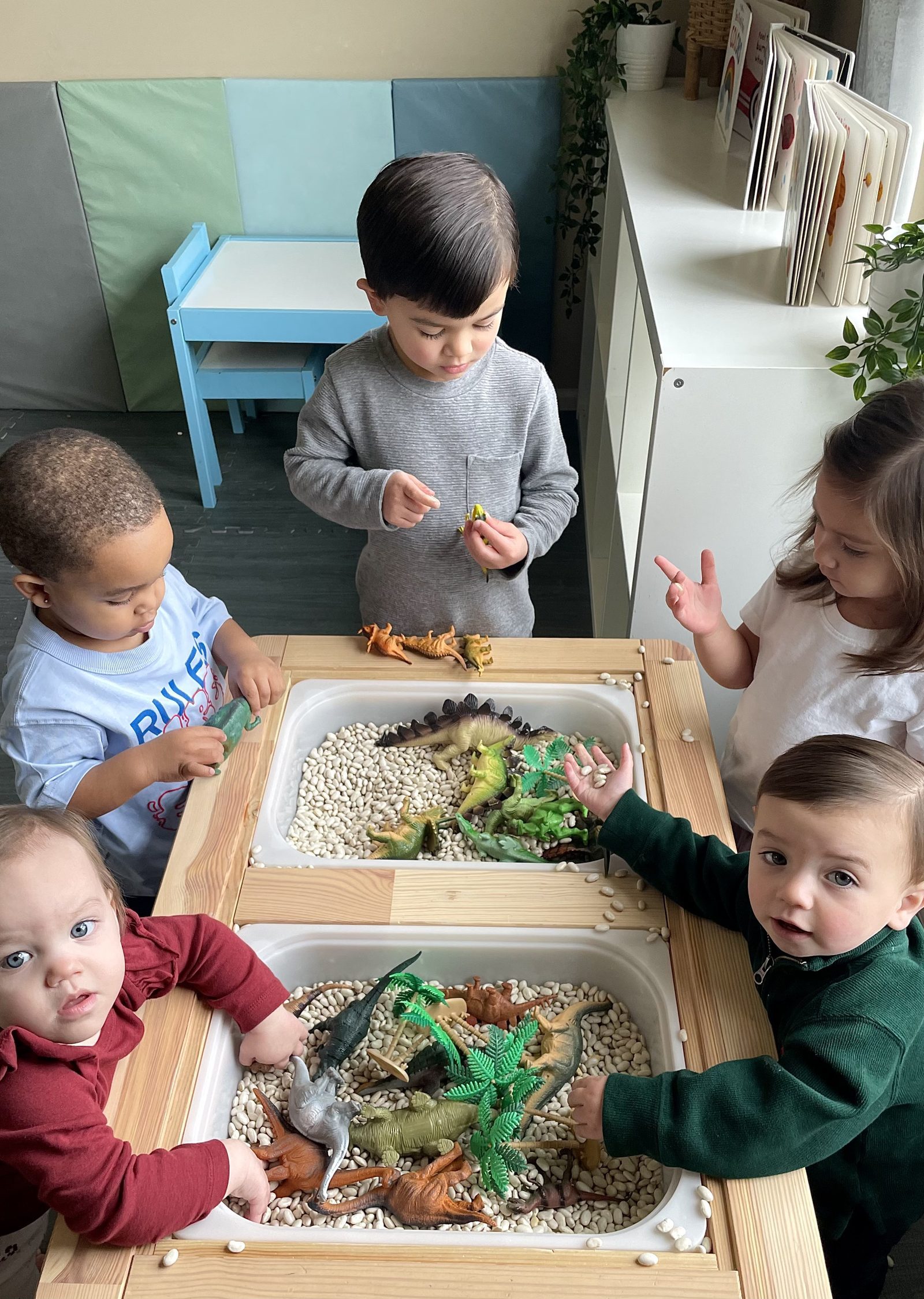 Dinosaur dig sensory bins